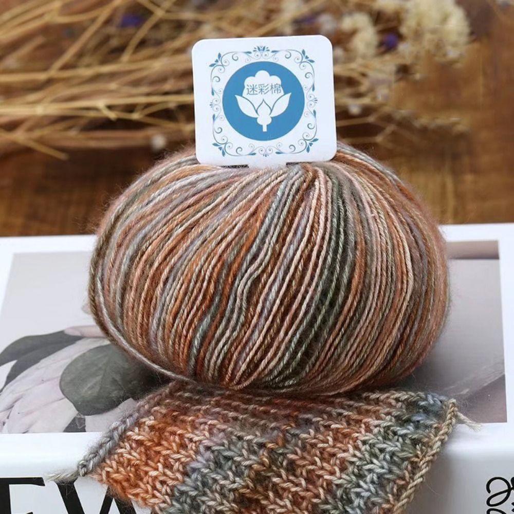 Manual Hand Knitting Yarn Multicolored Crochet Thread Yarn Sturdy Knitting Wool Yarn  Blanket