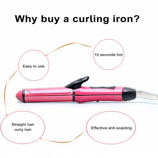 Выпрямитель для волос с плоским утюгом и пластиной с керамическим покрытием, быстрый нагрев, 2-в-1, многофункциональная укладка волос без вьющихся волос, бигуди, профессиональный утюжок для волос