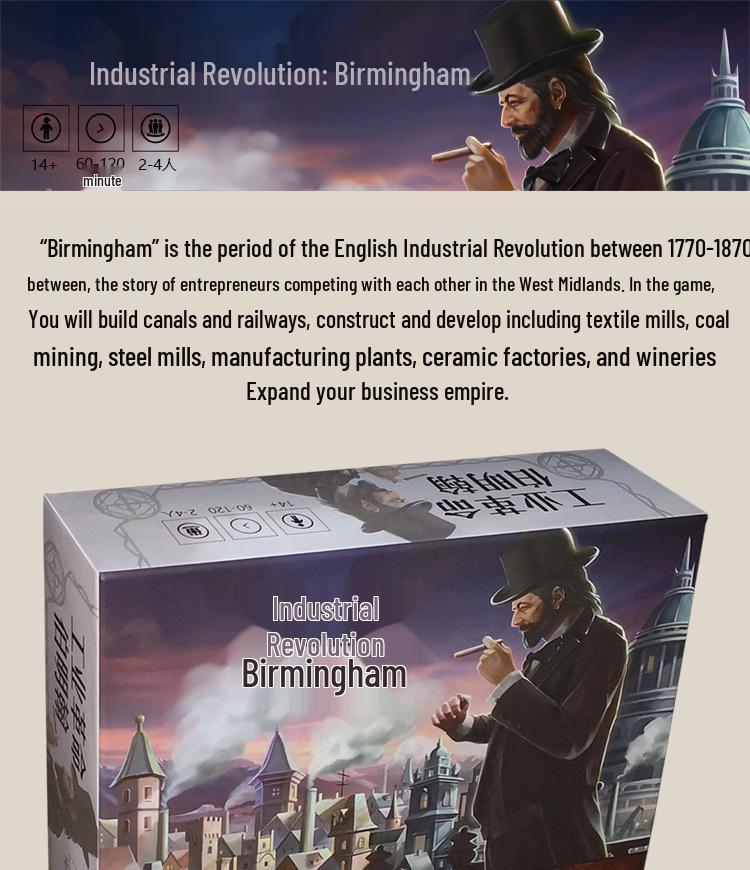 Birmingham Industrial Revolution Board Game for 2-4 Players - Adult Casual Party