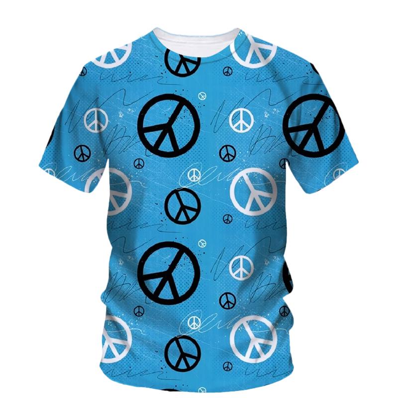 Летняя новая модная графическая футболка с нейтральным трендом, креативная цветная напечатанная повседневная футболка с круглым вырезом и коротким рукавом