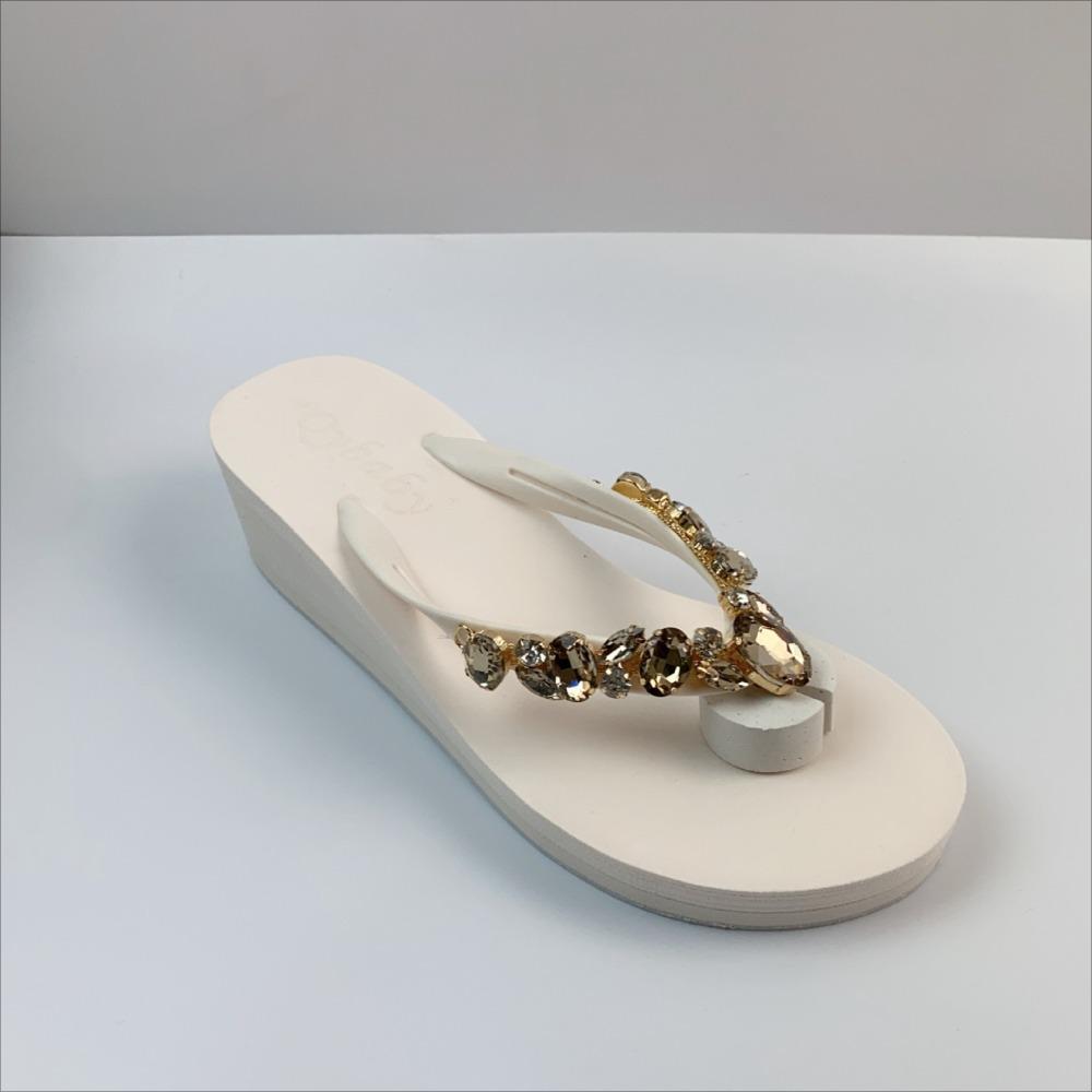 Тапочки с бриллиантами, женская летняя одежда для отдыха на открытом воздухе, пляжная обувь, сандалии, женская сексуальная обувь, шлепанцы на каблуке для женщин, Chanclas Mujer