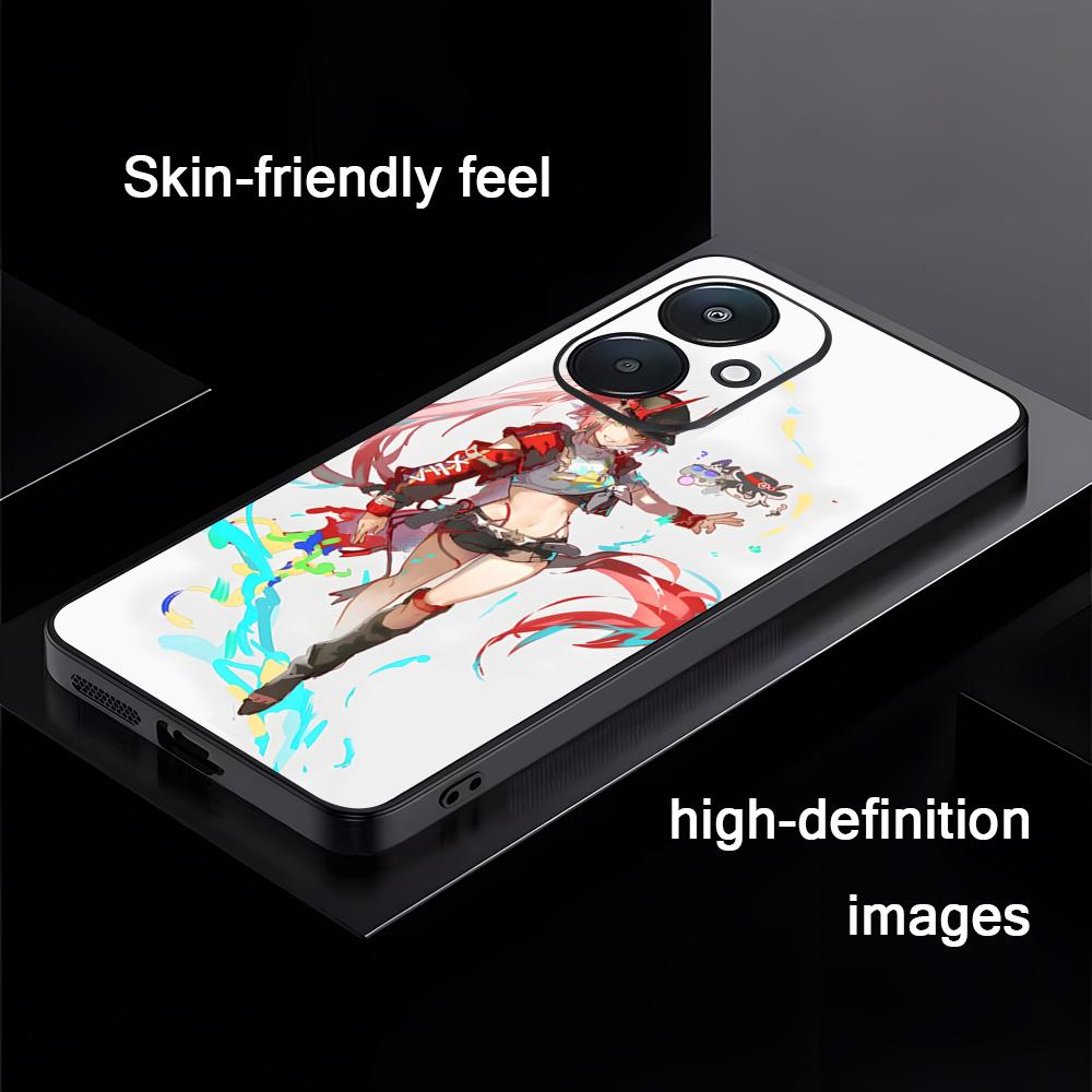 Крутой Чехол для Телефона HonkaiStarRail Rappa Для Xiaomi Redmi 14C 13C 12C Note14 13 12 11 10 Pro Plus S Мягкий Черный Чехол