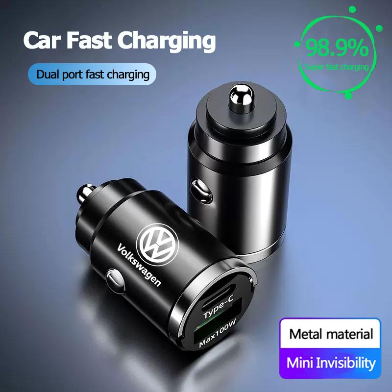 rsq1 Car Charger Fast Charging USB Type-C Phone Charger Adapter For VW GTI Polo Golf Passat Tiguan Arteon Touareg CC Taigo Caddy Jett