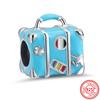 New 925 Silver Suitcases Handbags Backpacks Shopping Bags Pendant Classic Beads Fit Original  Charms Bracelet DIY Jewelry