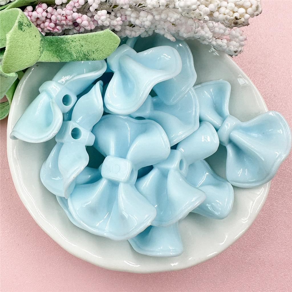 Мультяшные ожерелья, ювелирные изделия, маркировка для сережек 31,5*23,4 мм, большие бусины в форме банта, акрил, сделай сам, материалы для ручной работы, мода, 10 шт., аксессуары