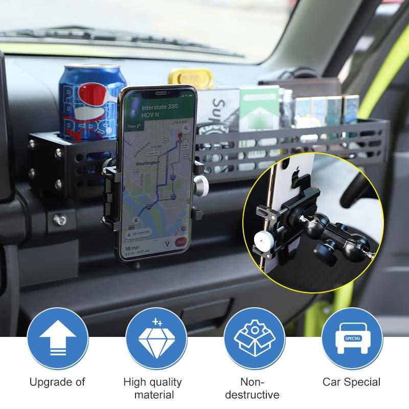 Подлокотник для второго пилота, ящик для хранения, держатель для мобильного телефона, аксессуары из алюминиевого сплава, подходят для Suzuki Jimny 2019 Up, автомобильные аксессуары