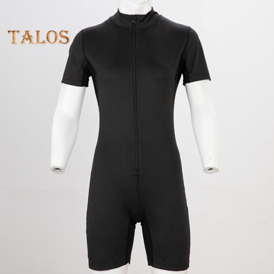 Спортивный компрессионный компрессионный компрессионный компрессионный компрессионный компрессионный комбинезон с застежкой-молнией и воротником-стойкой, спортивный костюм с короткими рукавами для сжигания калорий, спортивный костюм для тренировок с высокой эластичной талией