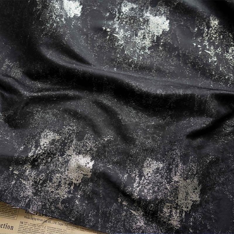 Парча Сатин Абстрактный Жаккард Ткань Ретро Чернильный Дамаск Шелк Дизайнерская Ткань Для Шитья Платья Пальто Обивочный Материал
