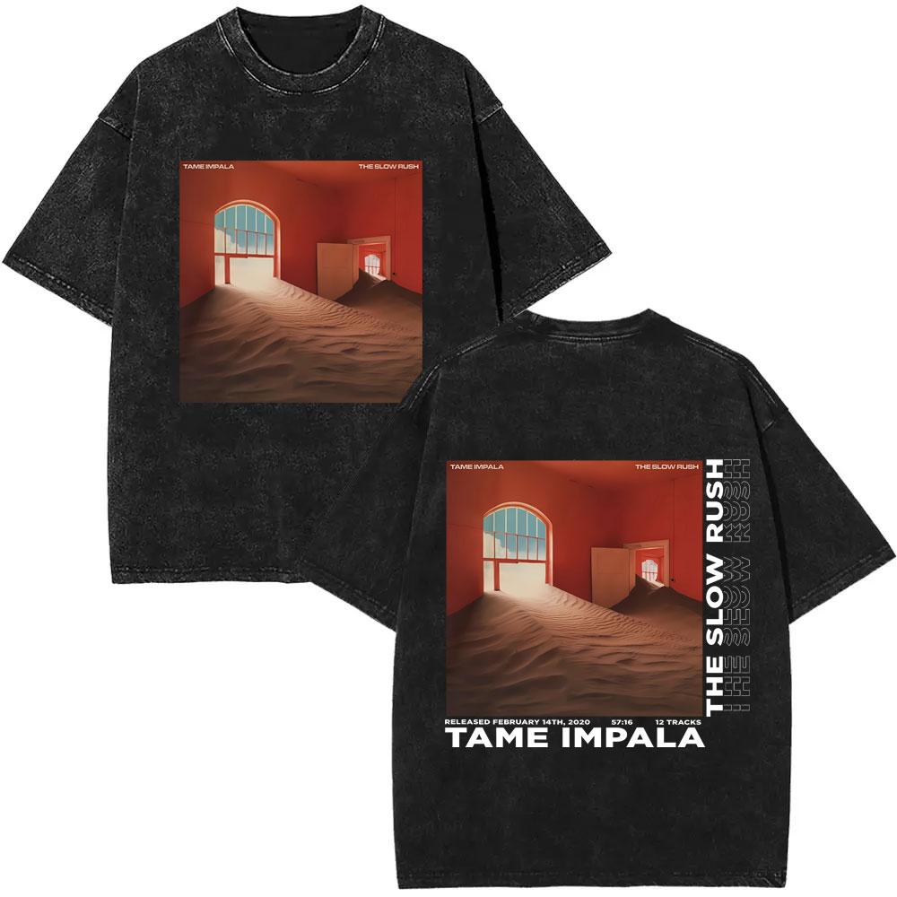 Washed Pop Rock Band Tame Impala Album Logo T Shirts TInner Speaker Tshirt Lonerism T Shirt Currents Tshirts The Slow Rush Tee