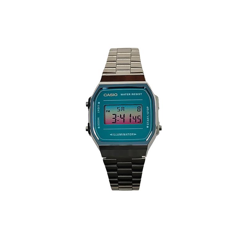 Casio Индивидуальные часы, модифицированная серия, желтое зеркало, серебристый пластиковый корпус, водозащита для жизни, модный тренд A168WEM-2, модифицированные-Серебристые A168WEM-2
