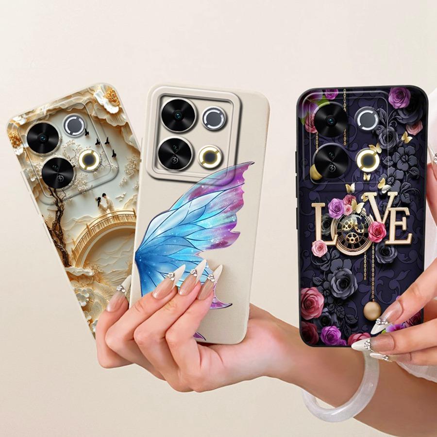 For Itel P65 4G Phone Case Cute Rabbit Painted Liquid Soft Silicone Bumber Shell For Itel P 65 4G Capa P671L Back Cover