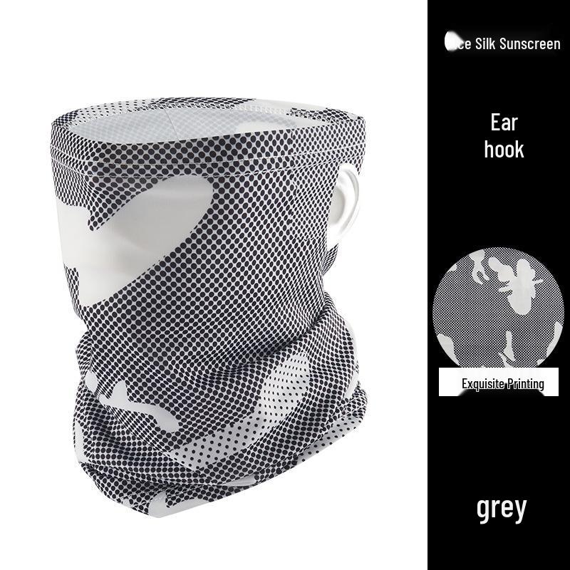 Мужской летний защитный бафф из ледяного шелка для лица и шеи - Уличная мотоциклетная и велосипедная солнцезащитная маска