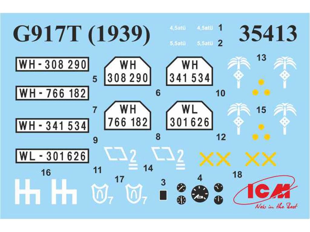 ICM 1/35 Scale German Ford G917T Cargo Truck, 1939, Plastic Model Kit 35413 (Military Vehicle)