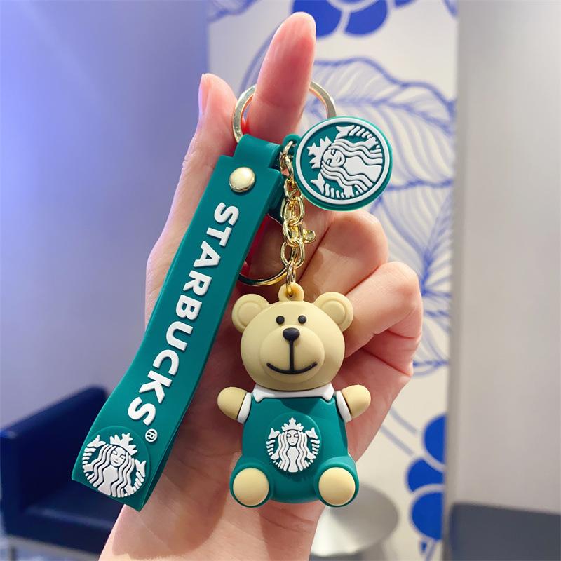 Креативный брелок для чашки молочного чая, милый брелок с куклой-медвежонком, подвеска для сумки, подарок из кукольного автомата