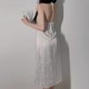 French Style Sleep Dress With Deep V Neck And Bust Enhancing Design For Women