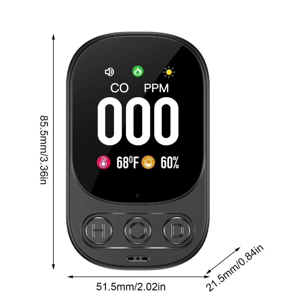 Real Time Monitoring CO Monoxide Alarm Large Screen Temperature Humidity Detector Travel