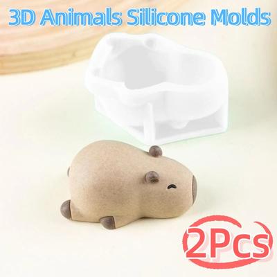 2 шт. Креативная форма для пудинга в виде капибары, милая форма для DIY 3D животных из силикона, мягкая, антипригарная форма для выпечки десертов, инструмент для выпечки