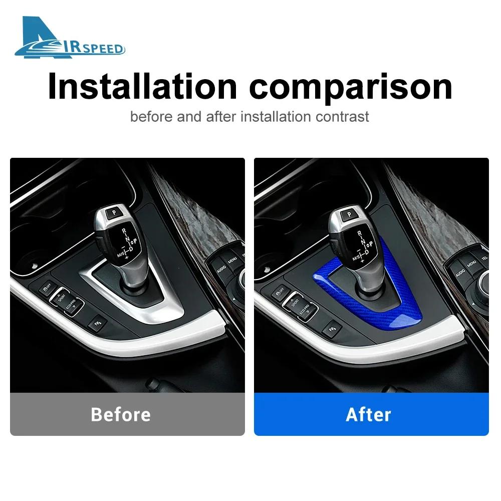 Real Carbon Fiber Gear Shift Panel Frame Gear Knob Cover Trim for BMW F30 F20 F21 F22 F32 F34 F35 F23 F36 F33