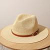 Classic Beige Panama Straw Hat Women's Casual Versatile Wide Brim Straw Hat Men's Summer Top Hat Sun Hat Women's