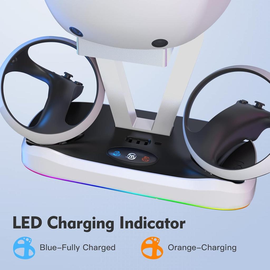 PS VR2 Charging Station, Dual Fast Charger Dock for PS VR2, PSVR2 Charging Station with Led Indicator, Headset Display Stand