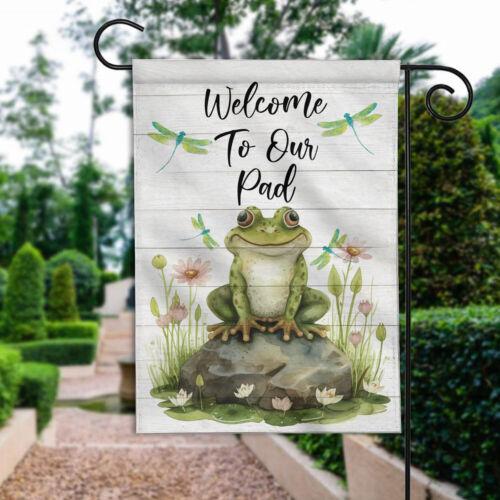 Frog Welcome To Our Pad ag, Retro Frog Welcome ag, Vintage Welcome Frog ag LLK ZZU WWL IIC