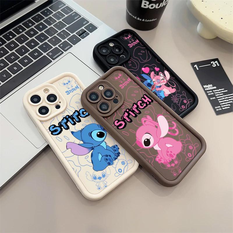 Мультяшный чехол для телефона Ангел Стич для iPhone 17E 11 12 13 14 15 16 17 Pro Max Fundas 17 Air Plus 16e 13 Mini Силиконовая задняя крышка