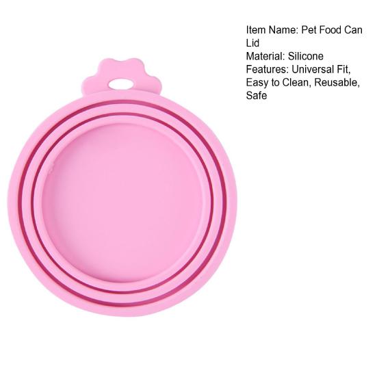 Pet Food Can Lid 3-in-1 Silicone Can Cover One Lid Fits