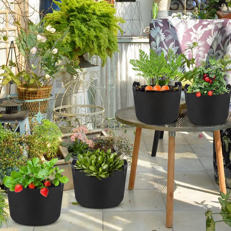 7 шт. мешков для растений для посадки галлонов утолщенные тканевые горшки с ручками садовые мешки для выращивания фруктов овощей и цветов