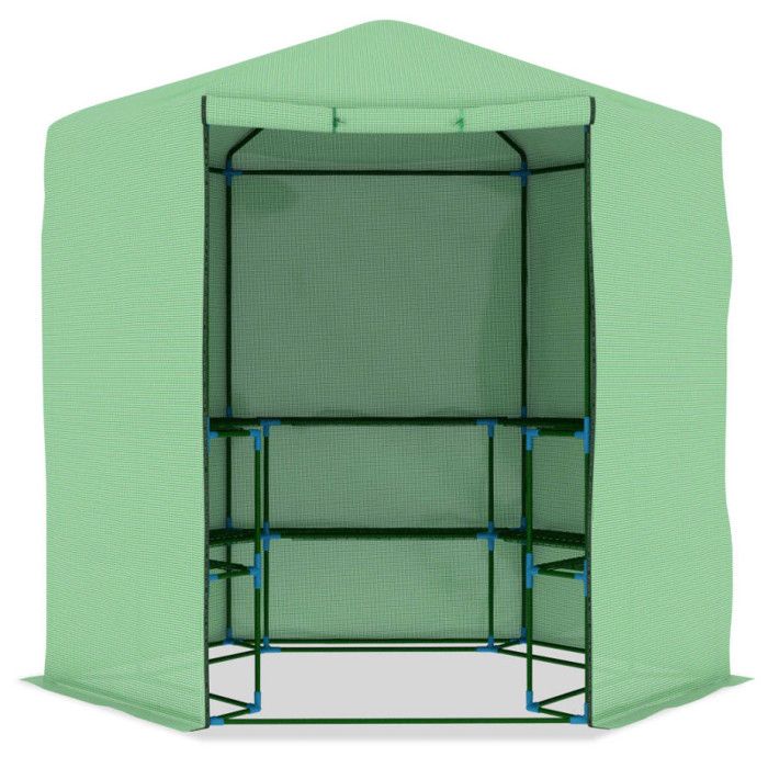 VidaXL Greenhouse with Shelves Plant Shelter Flower Greenhouse Plant Greenhouse Vegetables Garden Rust-Resistant Outdoor Steel 48166