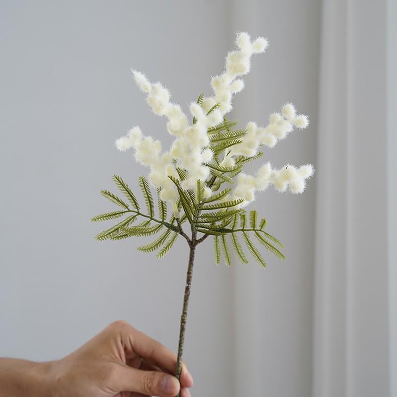 Искусственные цветы Акации Желтая Мимоза Спрей Ветка с плодами Вишни Свадебное Украшение для дома и стола Искусственный цветок