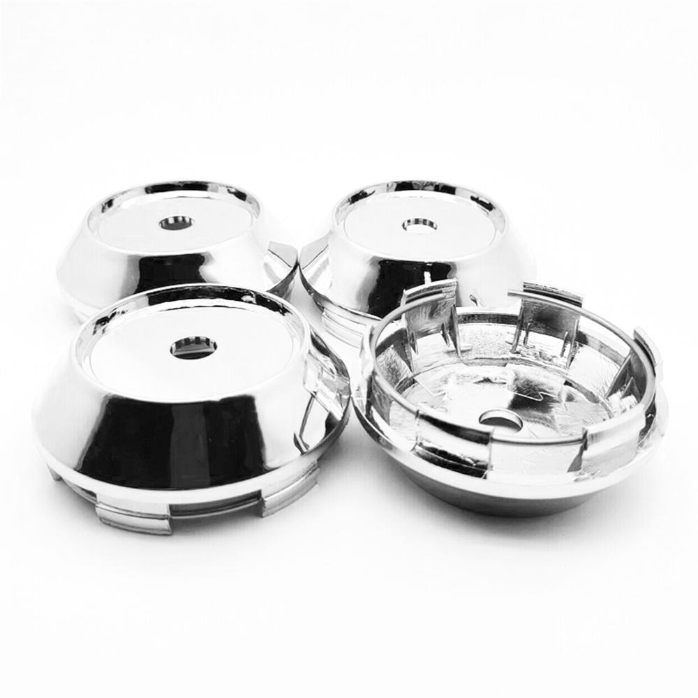 4x For Wheel Center Cap Universal Rim Chrome Hub Cap 68mm No Logo Silver Base