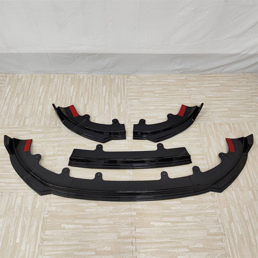 3Pcs Car Front Bumper Lip Spoiler Splitter Diffuser For Tesla Model Y Juniper 2025+ ABS Gloss Black Bodykits Tuning