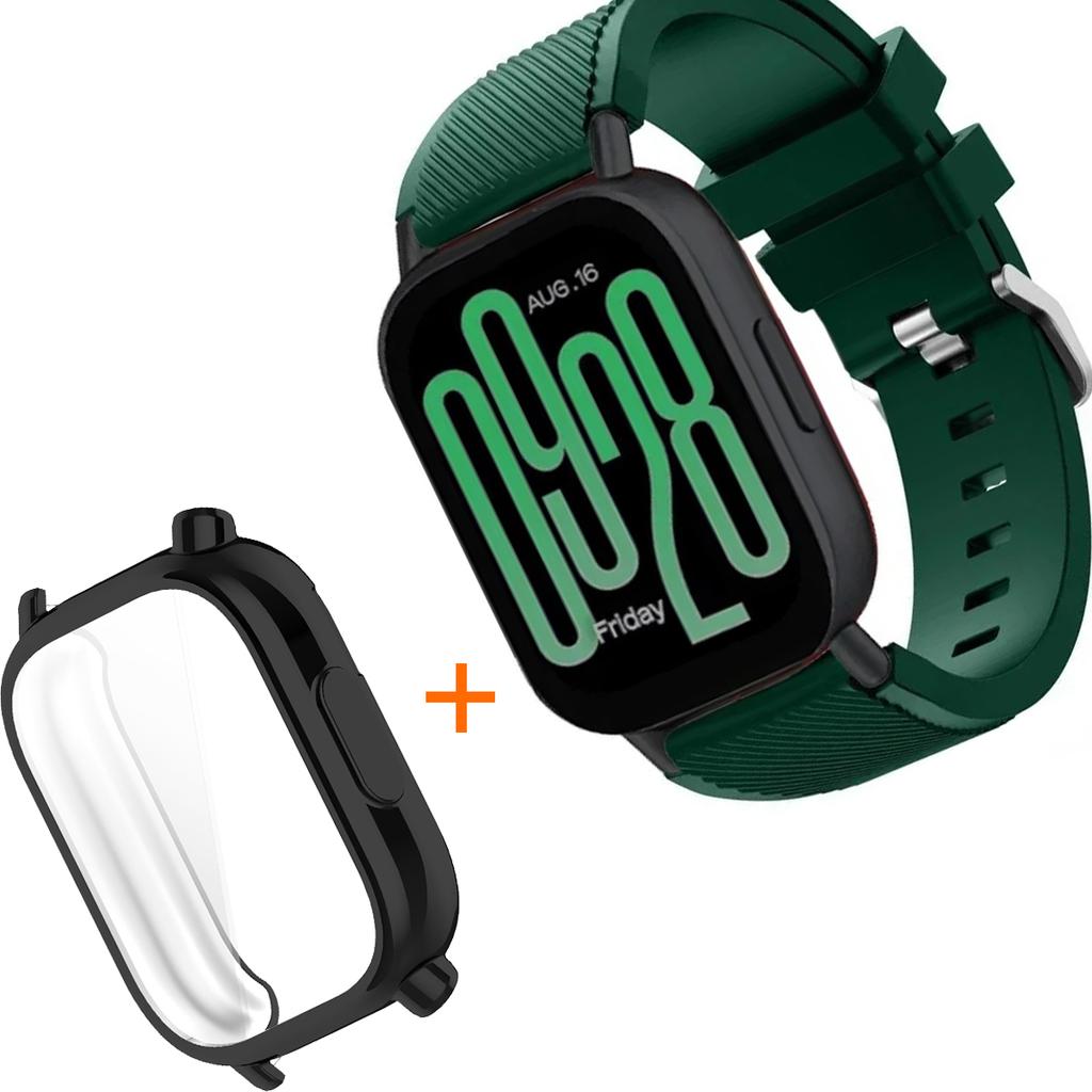 Силиконовый ремешок с ТПУ чехлом для умных часов Xiaomi Redmi Watch 5 Active Lite, браслет и чехол для Redmi Watch 5 Active Lite