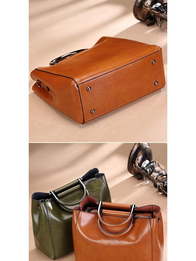 2024 Spring Women's Genuine Cowhide Handbags - Multifunctional, Large, Simple & Fashionable