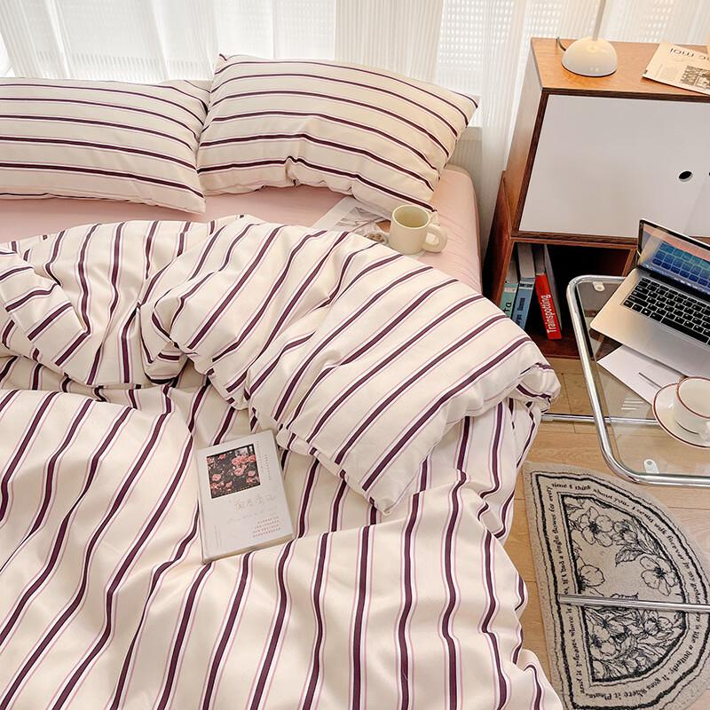 Washed Cotton Minimalist Striped Bedding Set