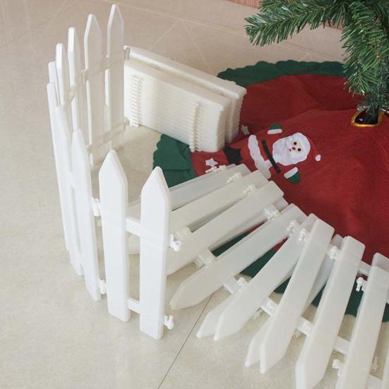 5/10/25 шт. Рождественский забор, белый штакетник для рождественской елки, простая сборка, многоразовый рождественский забор для праздничного внутреннего украшения