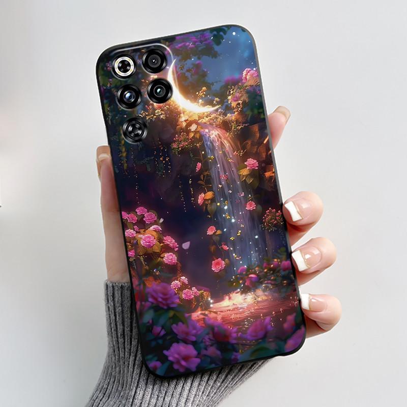 Чехол для ZTE Nubia Red Magic 11 Pro Милый Кролик с Сердечками Смешной Черный Матовый Мягкий Силиконовый Чехол для Телефона RedMagic 11 Pro + Плюс