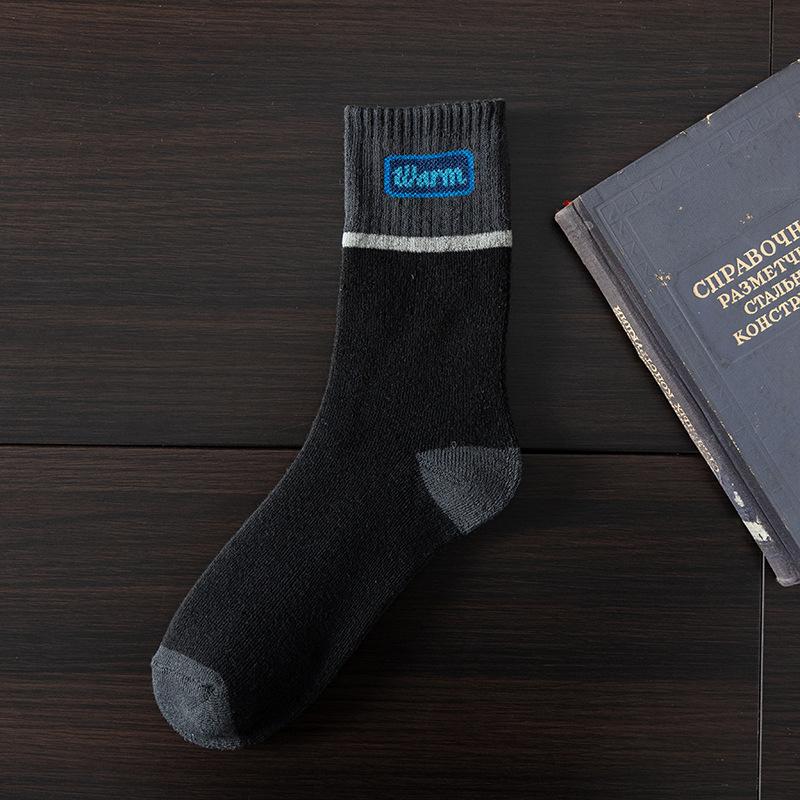 Мужские толстые носки из шерсти с кольцом-полотенцем на подошве, впитывающие пот, согревающие, для осени и зимы