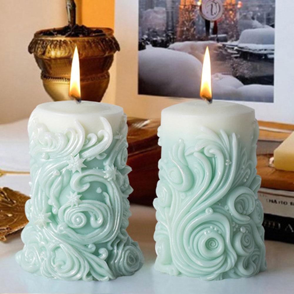 3D форма для свечи-столба, инструмент для изготовления ароматических свечей, силиконовая форма для свадебного декора, рельефный гипсовый цветок, подарки на день рождения