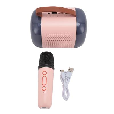 Мини-караоке-машина с беспроводным микрофоном и подсветкой RGB, портативный Bluetooth-динамик для детей и взрослых