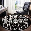 1 шт. Коврик Skeleparty Скелеты Круглый Коврик для Офиса, Коврик Подходит для Офиса, Под Офисные Кресла, Спальни, Гостиной, Домашнего Декора, Декор Комнаты