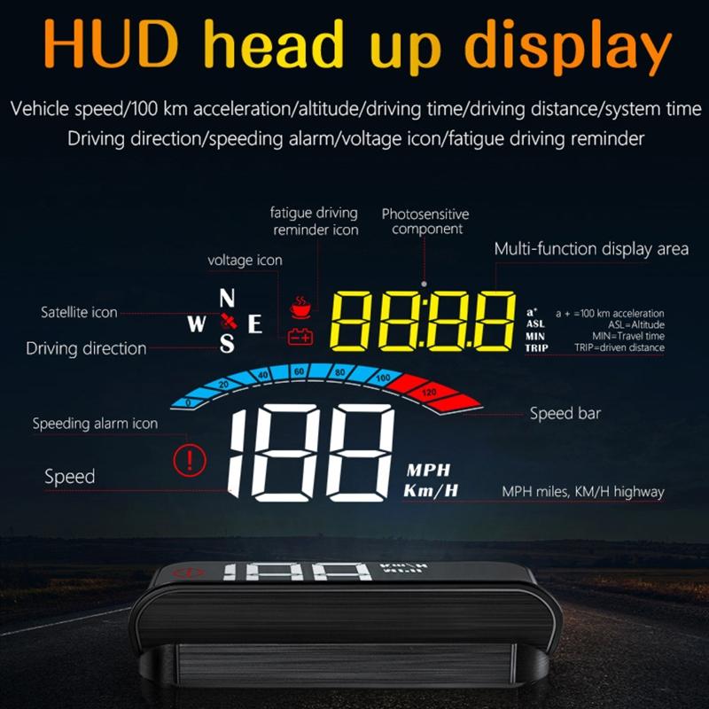 Для автомобиля Gauge для Head Up Display + Beidou -mode HUD Intelligent LCD Auto-Light Acceleration rm