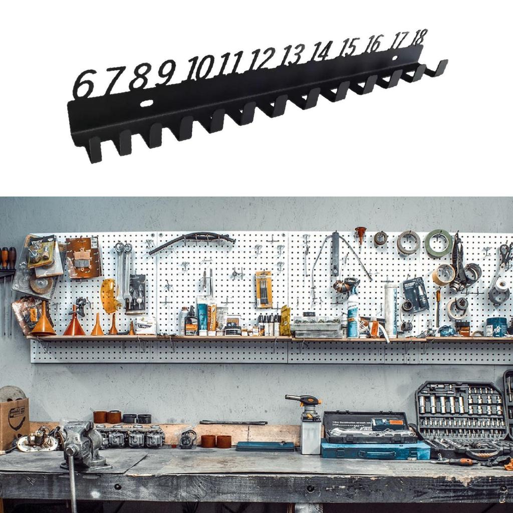 Настенная стойка для хранения инструментов для гаечных ключей с пронумерованными крючками