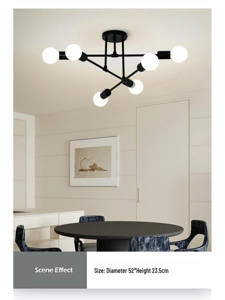 Creative American Multi-Branch Ceiling Chandelier for Living Room and Bedroom