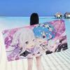 Аниме Re Zero Микрофибровое одеяло Быстросохнущие пляжные полотенца Большой размер с принтом Супервпитывающее полотенце-одеяло для бассейна