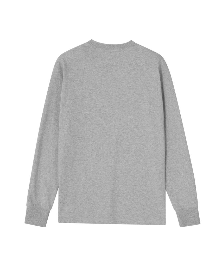Yunibeosyeolobeolol Футболка с длинным рукавом и воротником- Henley, меланжево-серый