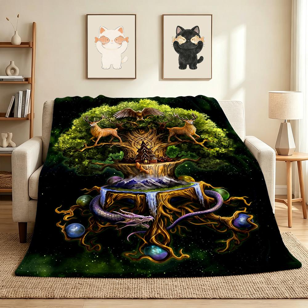 Forest Magic Flannel Blanket Throw Blanket Soft Warm Sofa Bed Camping Home Decor Unique Christmas Gift Cs922106