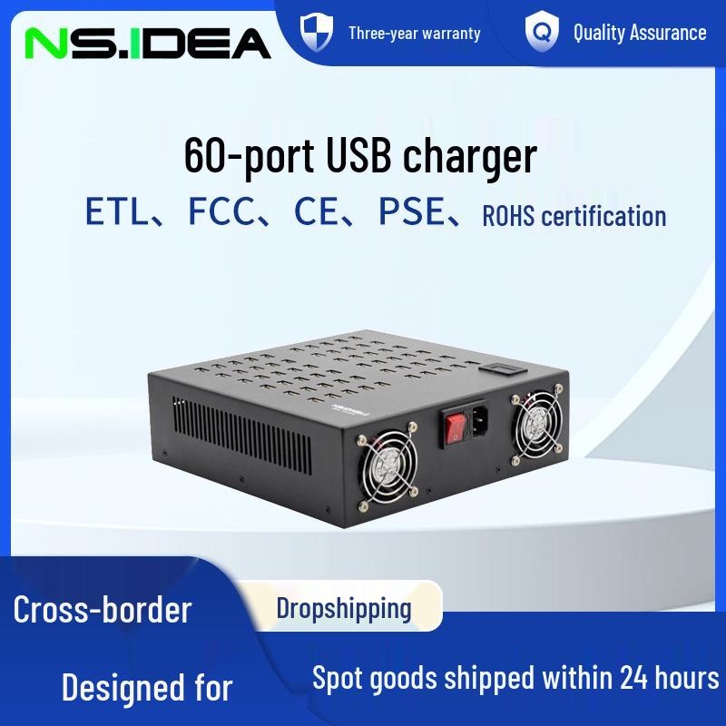 Многопортовое USB-зарядное устройство 600 Вт с интеллектуальным охлаждением и цифровым дисплеем