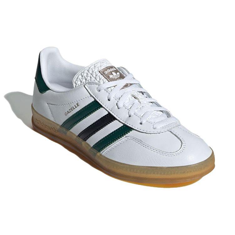 adidas Gazelle Indoor White Collegiate Green Женские кроссовки Cloud-White Core-Black IE2957