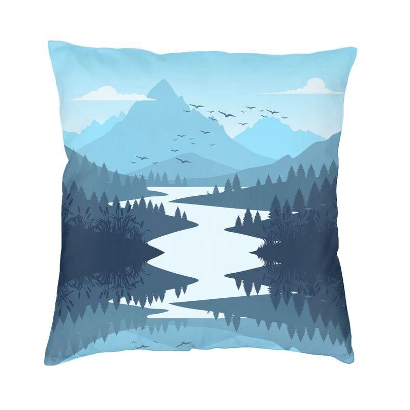 Custom Mountain Forest Natural Landscapes Pillow Case Living Room Decoration Modern Outdoor Cushions Square Pillowcase